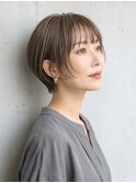 シースルー丸みショート