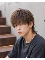 MEN's Baguz MEN'Sカット/ MEN'Sパーマ/ MEN'Sカラー 韓国風束感ブラウンメンズウルフレイヤーショート
