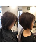 頭のラインが綺麗にみえる前下がりショート☆