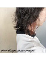 アンルーク ヘア(+1 unluke hair) [+1unluke]2024-SS/sheer bluege×inner orange