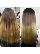 アンフィユヌキャトル(AnFye une Qatll)&nbsp;ブリーチ毛の方をジュエリーシステム×LULUTr×縮毛矯正で艶髪♪