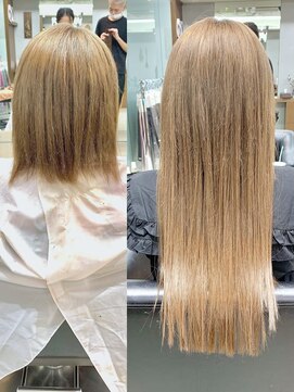 ディア(.eer) ((ボブ→ロング)) ミルクティーベージュ//シールエクステ80枚