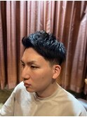 銀座　理容室　ビジネスアップバングツーブロ刈り上げ