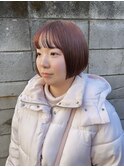 ミニボブ × ピンクブラウン