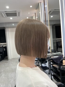 レノ 直江店(RENO) 切りっぱなしボブ/ミルクティーベージュ