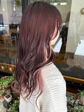 アンド アノン(and anon) インナーカラー ピンクカラー ダブルカラー 大人ガーリー 20代