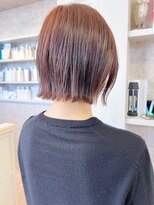 キャアリー(Caary)&nbsp;福山市美容室Caary切りっぱなしボブ暖色系赤みカラー