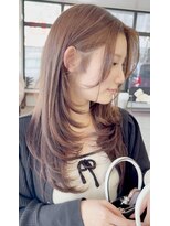 ウィリーベル 沖縄(WILLIE BELLE)&nbsp;オレンジベージュ/韓国風レイヤー/顔周りレイヤー/小顔レイヤー