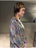 ワンホンレイヤー/ミルクティーブロンド/ウルフカット/伏見