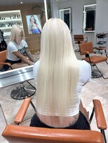 エクステ/シールエクステ専門店/梅田/ヘアセット/ヘアアレンジ/LANDS ANNEX  エクステ&nbsp;ホワイトブロンド×エクステ40本