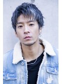 小久保style☆かき上げシルバーカラー透明感オーシャンブルー