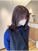 ラベンダーカラー×顔周りレイヤーカット