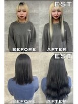 エスト 大阪梅田(EST)&nbsp;レミー100%高級人毛/53cm☆シールエクステ60枚+ブリーチカラー