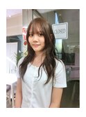 寒色ベージュラベンダーベージュライリーカラーハッシュカット