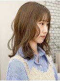 ブリーチなし切りっぱなしボブミディアムレイヤーボブ夏カラー