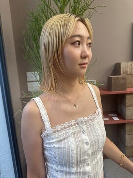フェンヘアーアイス 中目黒(Fen.hair ici) 大人可愛いダブルカラーブリーチハイトーンカラーブロンド