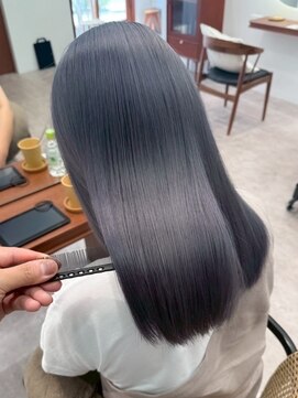 モク 立川(moc) 韓国風レイヤーカットブリーチダブルカラー前髪