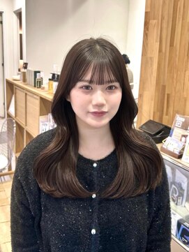 ネオリーブウリ 二子玉川店(Neolive uri) ミディアムヘア暗めカラーデザインカラーフェイスフレーミング