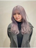 ハイトーンラベンダーベージュ/ブリーチありダブルカラー/表参道