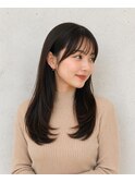 ロングレイヤー/レイヤーカット/ベージュ