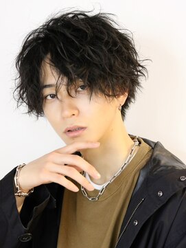 ネイビー(NAVY) ウェーブオンウェーブミディ