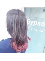 ジプソ(Gypso Hair salon)&nbsp;裾カラー×コーラルピンクレッド
