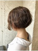 新宿/ショートパーマ/前下がりショート