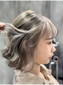 オリーブカラー×セクションカラーリング×グレージュアッシュ