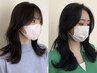 前髪のみカット＋艶カラー￥6000 【千葉/千葉駅/韓国/顔周り/前髪/髪質改善】