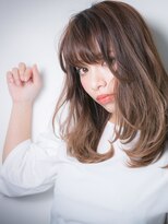 カバーヘアアンドスパ ブリス 浦和(COVER HAIR&SPA bliss)&nbsp;ミルクティーブラウン前下がりレイヤーロングv浦和20代30代40代