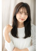 黒髪アッシュ大人美人抜け感小顔エアーストレートZ上尾30代40代