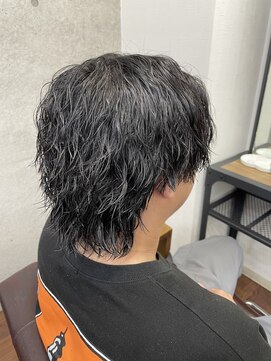 メルシー トータル ブランディング サロン(merci TOTAL BRANDING SALON) メンズセンターパートウルフ×ツイストスパイラルパーマ