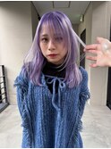 パープルカラー×ホワイトハイライト