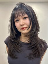 デビュー ヘアーメイク くびれヘア/アプリコットオレンジ/ハイライトカラー/宜野湾