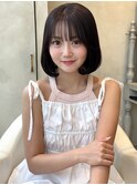 タッセルボブ/韓国風/縮毛矯正/ナチュラルブラウン/前髪カット