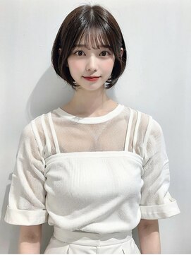 アース 栄店(HAIR&MAKE EARTH) earthショートレイヤーボブミルクティー丸みショートボブ