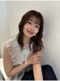 ゆるくふんわりミディアムパーマ風