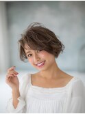 DiMPlE越谷☆グレイアッシュショートでアシメデジタルパーマ♪