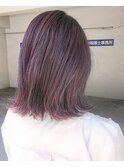 【Marl】ハイライト入りラベンダーピンクの切りっぱなしボブ☆