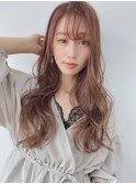 抜け感ロング+ココアブラウン/大人かわいい