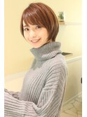 20代30代40代丸みが可愛いショートボブ　ミニボブ