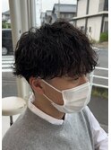 波巻きスパイラルパーマ　ツーブロック　マッシュ　骨格補正