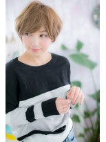 ミック 日暮里店(miq)&nbsp;顔立ちキュート★ハイトーンカラーくせ毛風マッシュボブb1