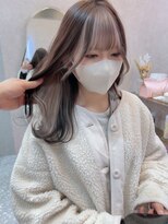 ロンド レア 天神大名店(Lond Le’a)&nbsp;インナーカラー/イヤリングカラー/ミルクティベージュ/ボブ/博多