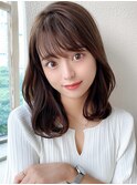 大人かわいい似合わせカット/くびれヘア/こなれミディ/新宿