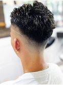 20代30代40代メンズフェードカットパーマ短めツーブロック