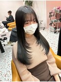 韓国ヘア/艶感カラー/顔まわりレイヤーカット/レイヤーカット
