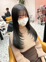 韓国ヘア/艶感カラー/顔まわりレイヤーカット/レイヤーカット