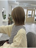 ミルクティーベージュ/ブリーチ/くびれボブ/20代30代40代
