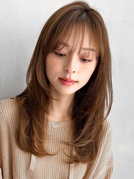 アグノス 青山(Agnos) -似合わせカット薄めバング外ハネボブデジタルパーマ艶感美髪